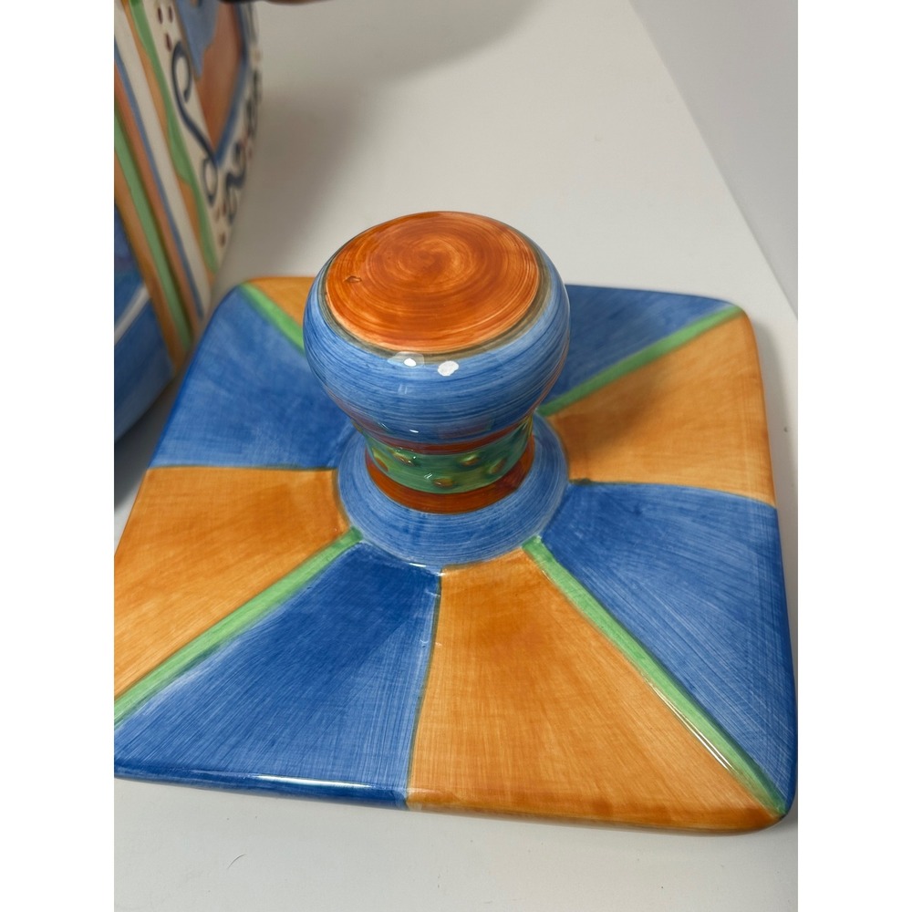 Lotus 1999 Handcrafted Ceramic Dreidel Cookie‎ Jar Hanukkah Holiday Decor Large - Picture 10 of 11